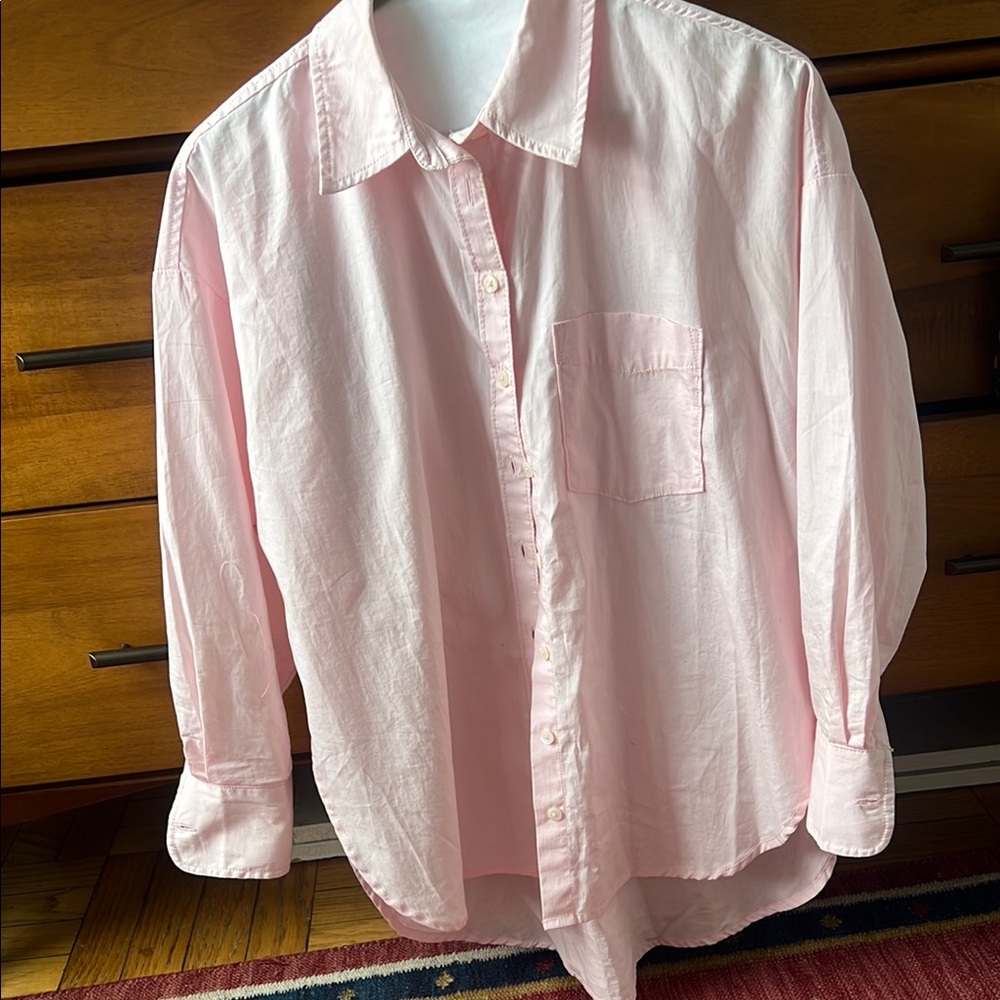 Anthropologie Light Pink Casual Button Down Shirt